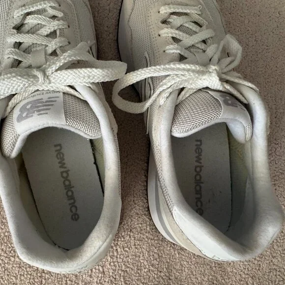 New Balance 574 Suede Mesh Sneakers – Size 8, White/Nude - Picture 5 of 8